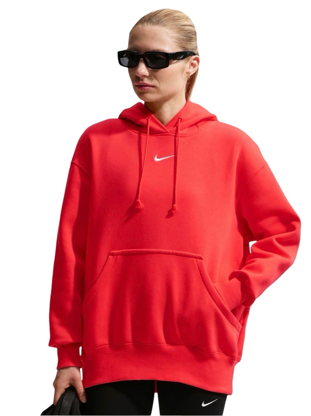 Nike Phoenix Fleece OS Pullover Hoodie Sail/Lt Crimson XL womens